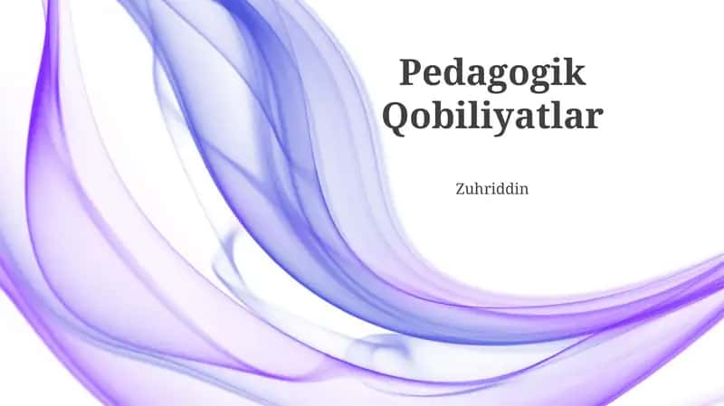 Pedagogik Qobiliyatlar