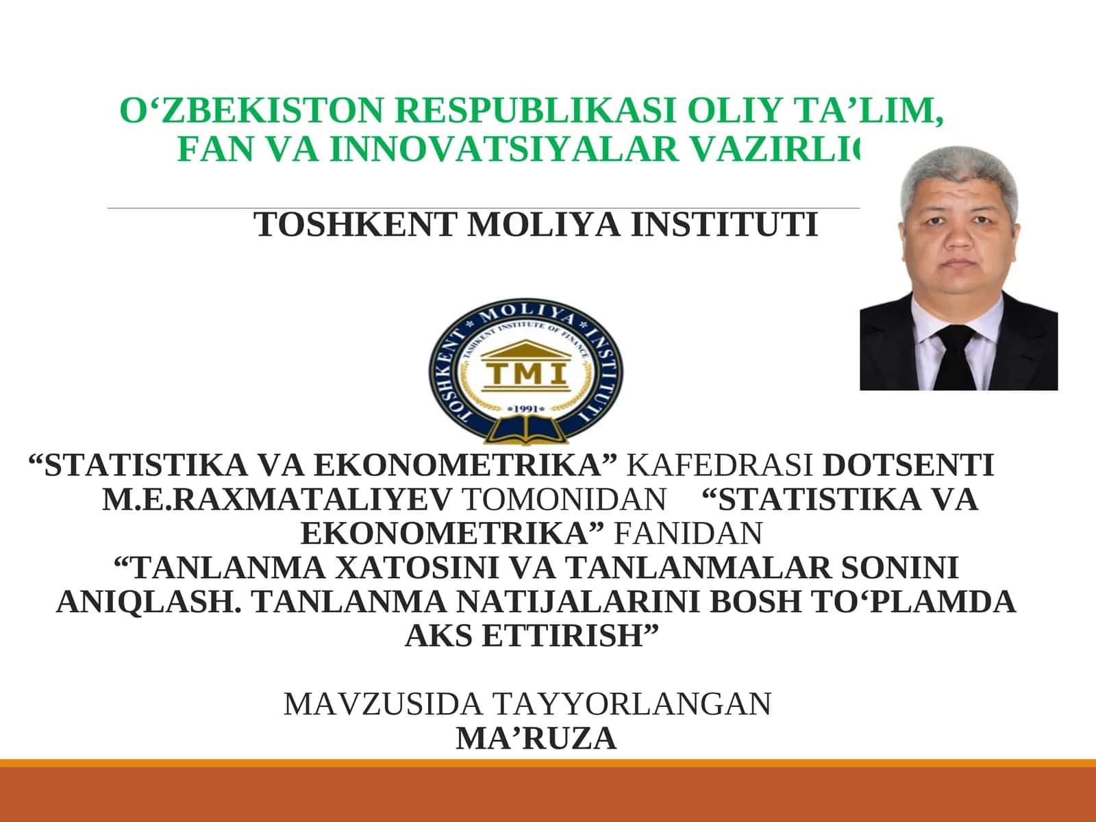 Tanlanma xatosini va tanlanmalar sonini aniqlash