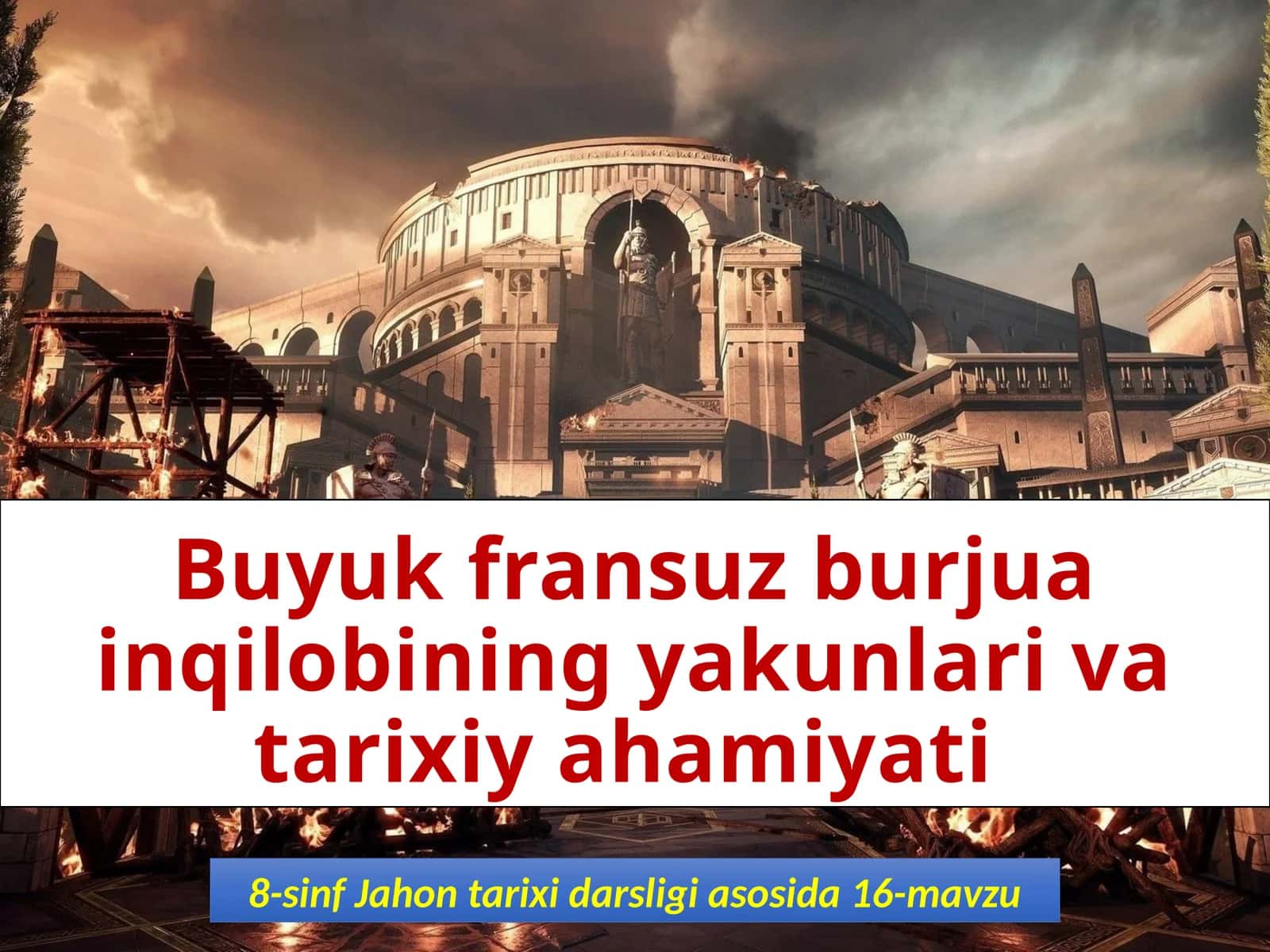 8-sinf Jahon tarixi dars ishlanma. Buyuk fransuz burjua inqilobining yakunlari va tarixiy ahamiyati