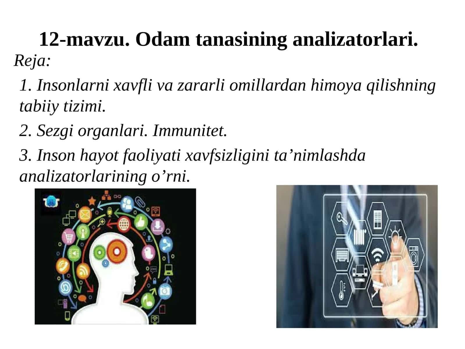 Odam tanasining analizatorlari