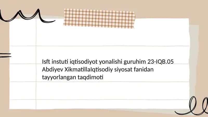 Zamonaviy Ozbekiston manapoliyaga qarshi siyosat