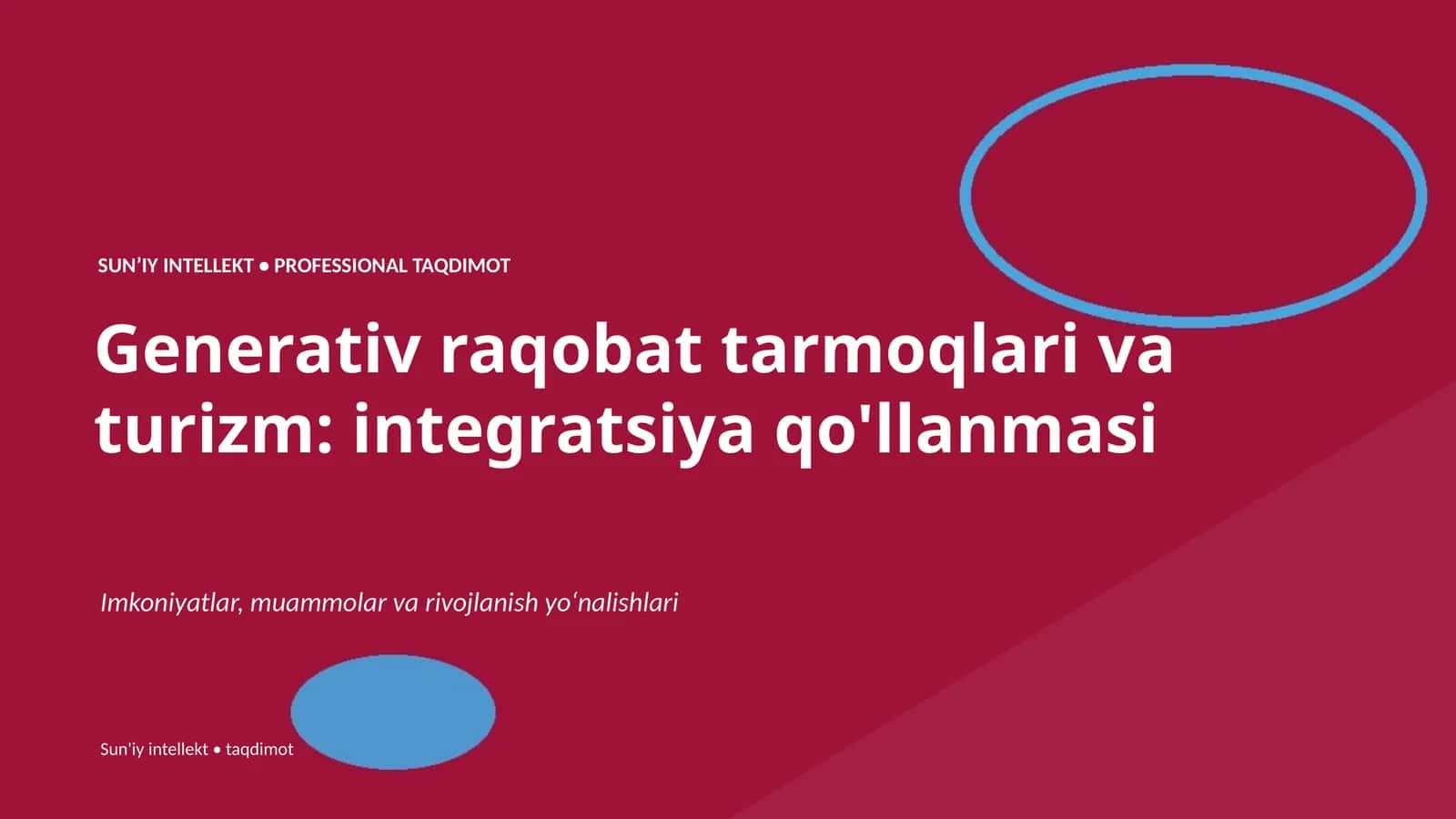 Generativ raqobat tarmoqlari va turizm: integratsiya qo'llanmasi