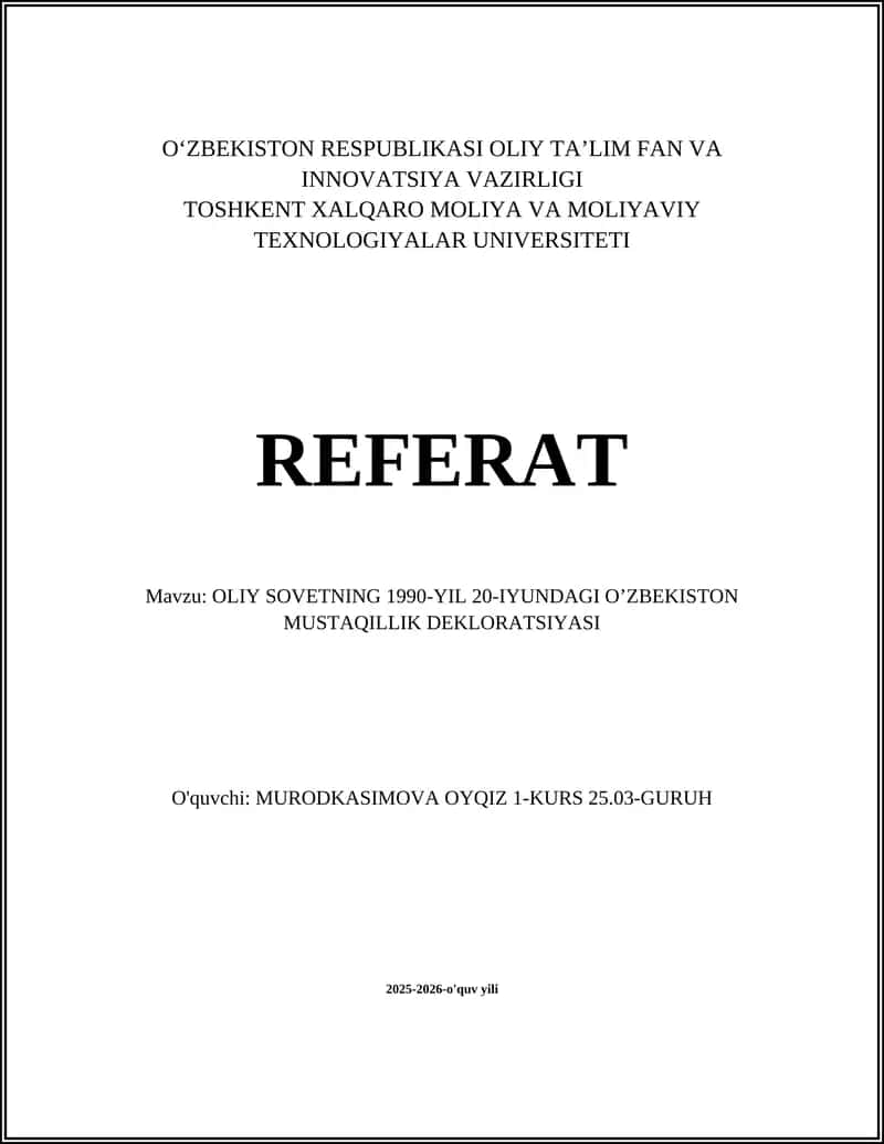 Oʻzbekiston Mustaqillik Deklaratsiyasi