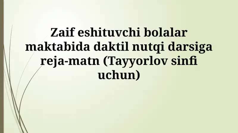 Daktil nutq saboqlari