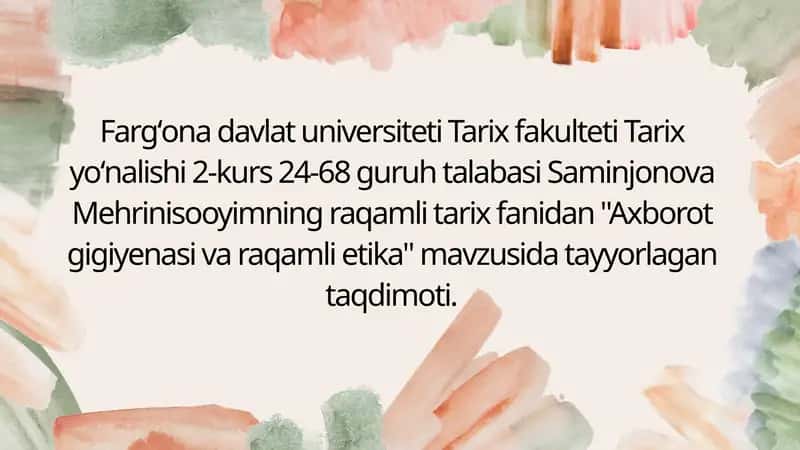 Axborot gigiyenasi va raqamli etika