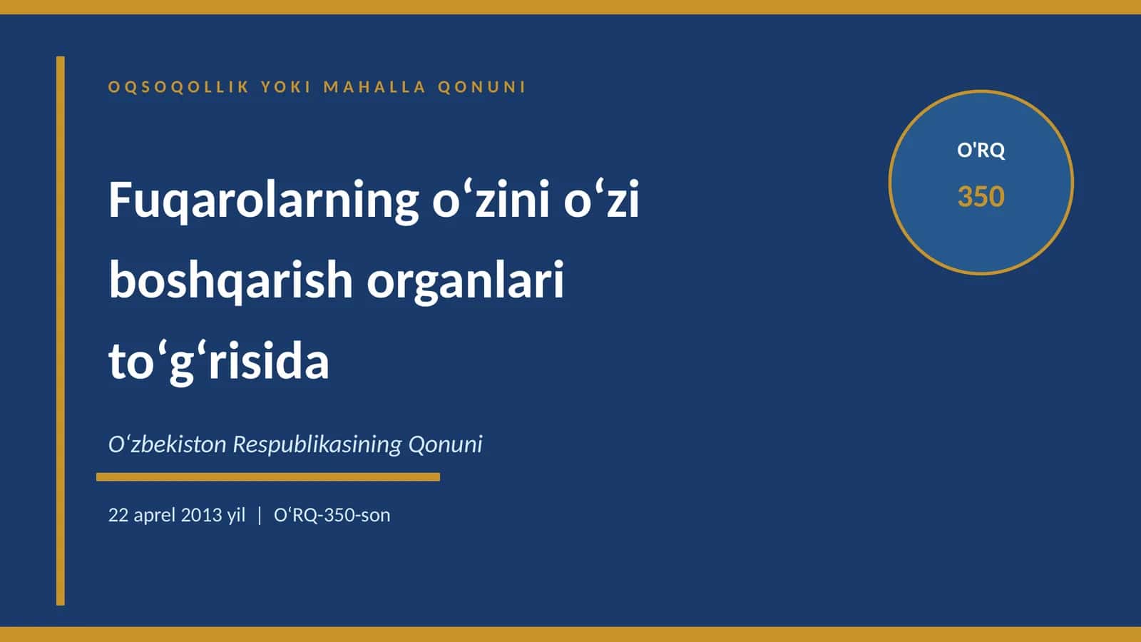 Fuqarolar oʻzini oʻzi boshqarish organlari