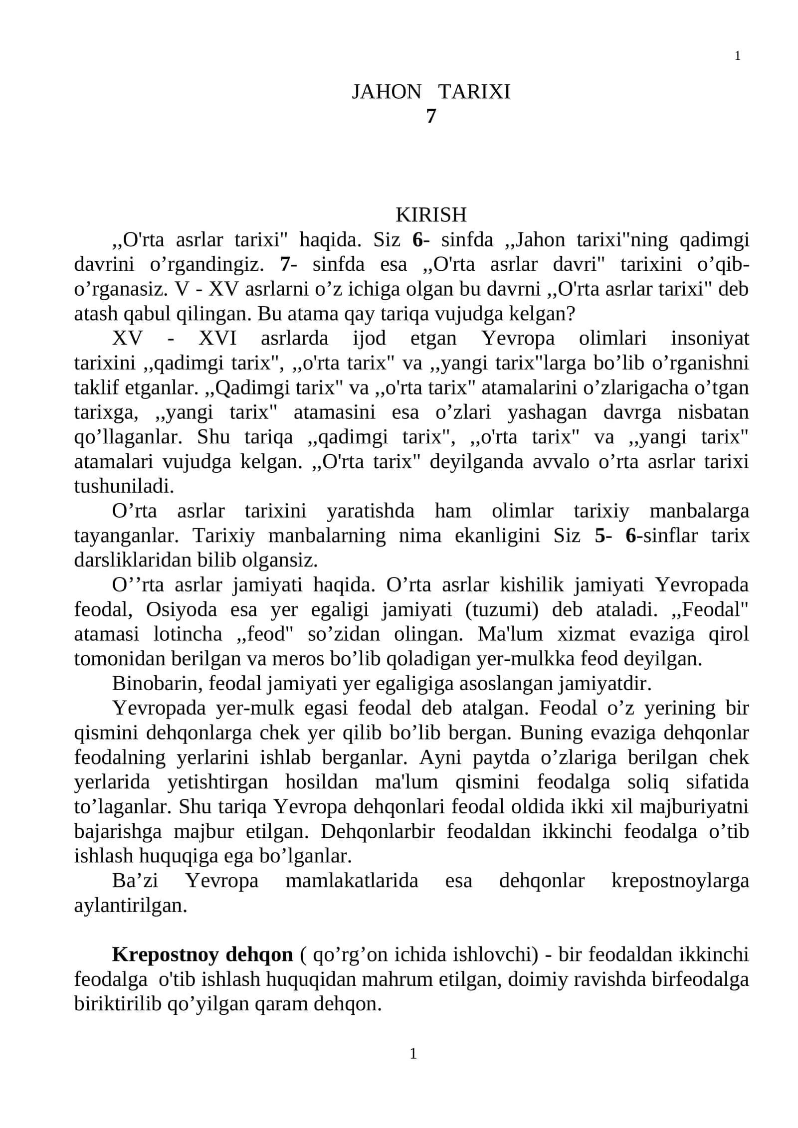 O'rta asrlar tarixi