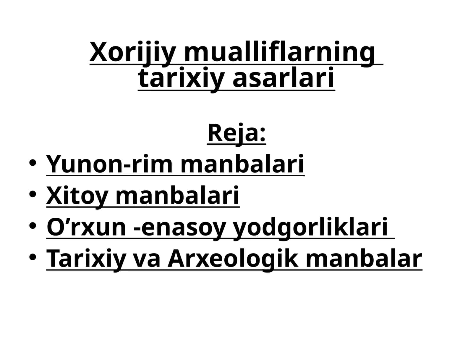 Xorijiymualliflarning tarixiy asarlari