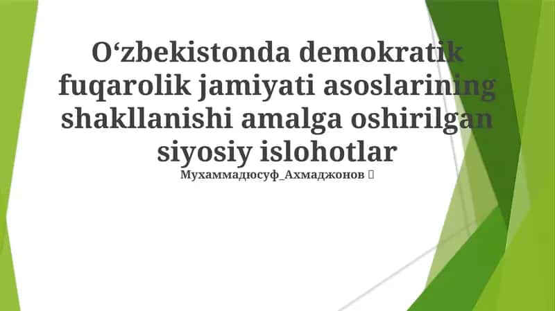 O'zbekistonning Demokratiya Yo'li: Asosiy Islohotlarga Nazar