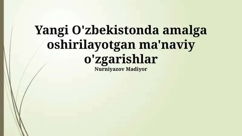 Ma'naviy o'zgarishlar