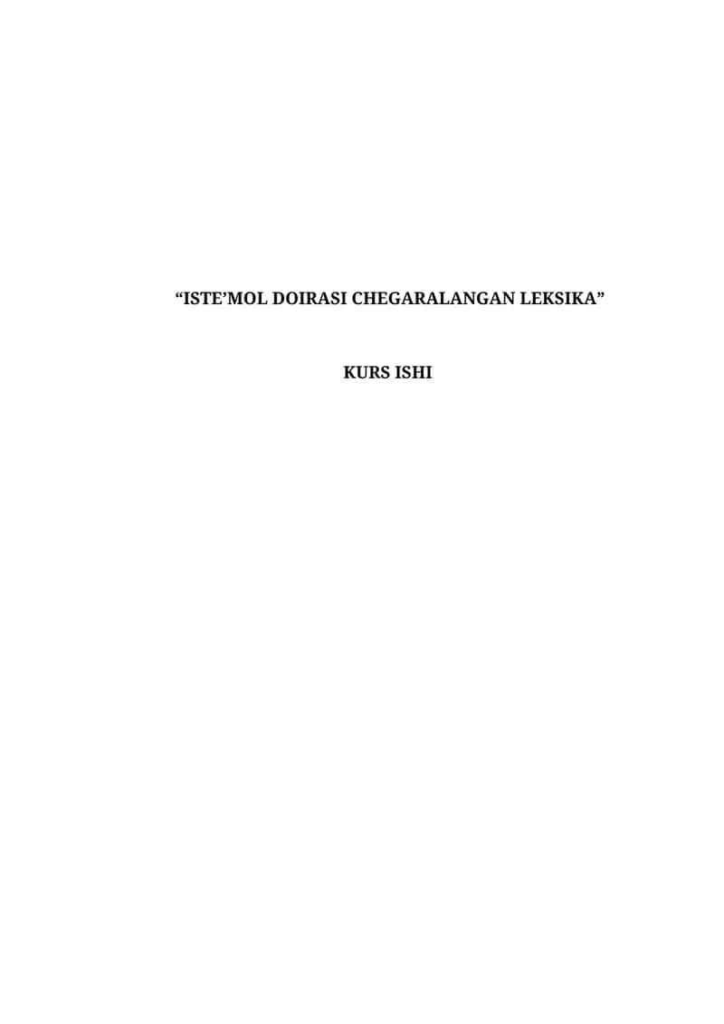 CHEGARALANGAN LEKSIKA