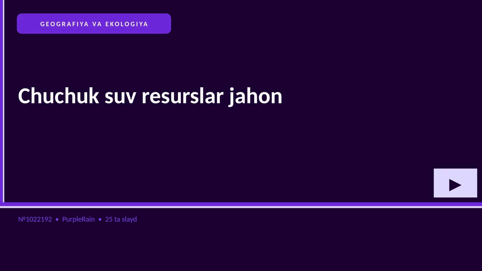 GEOGRAFIYA VA EKOLOGIYA
