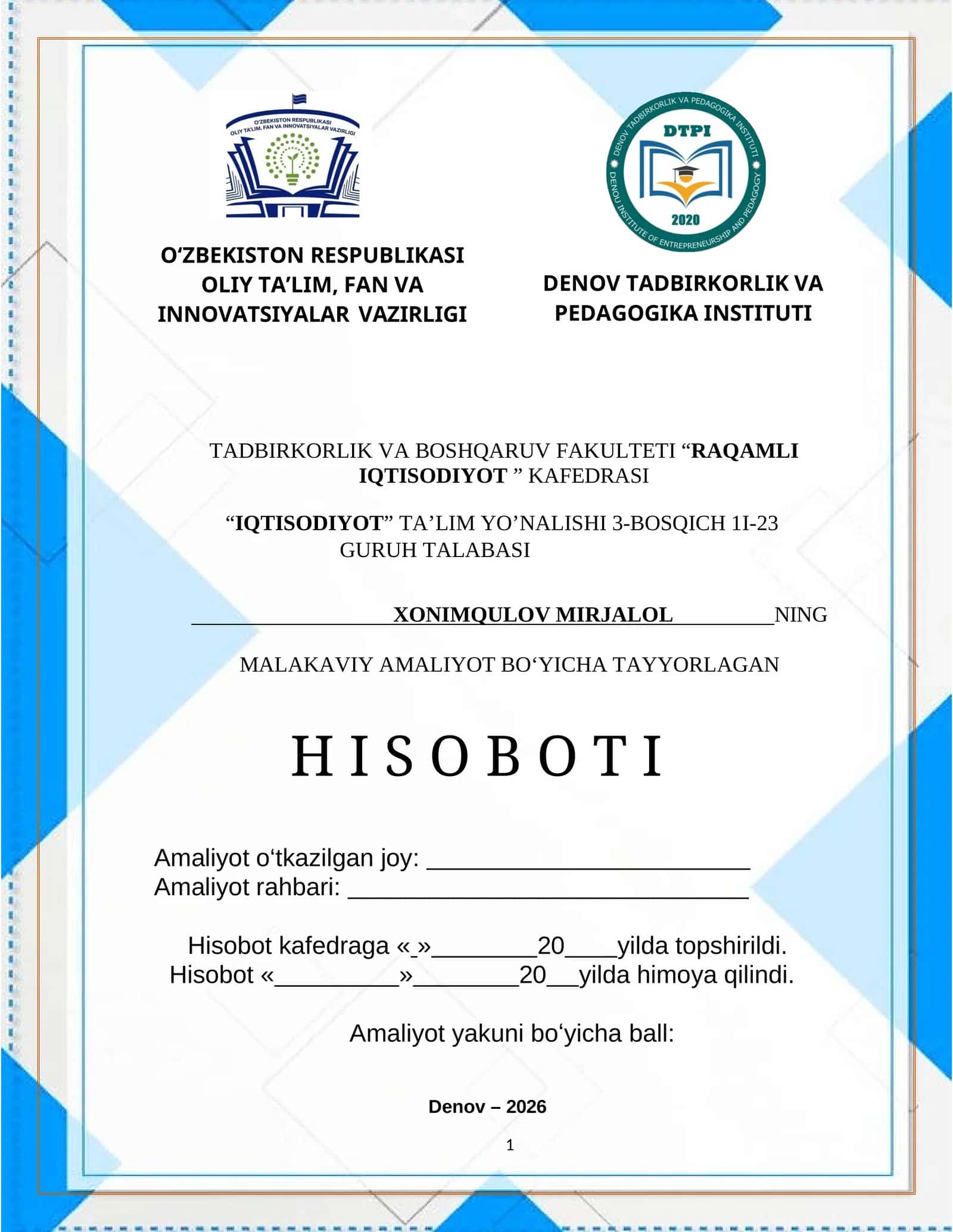 “FAYZ ISTIQLOL BUNYODKORI” MCHJ TERMIZ
