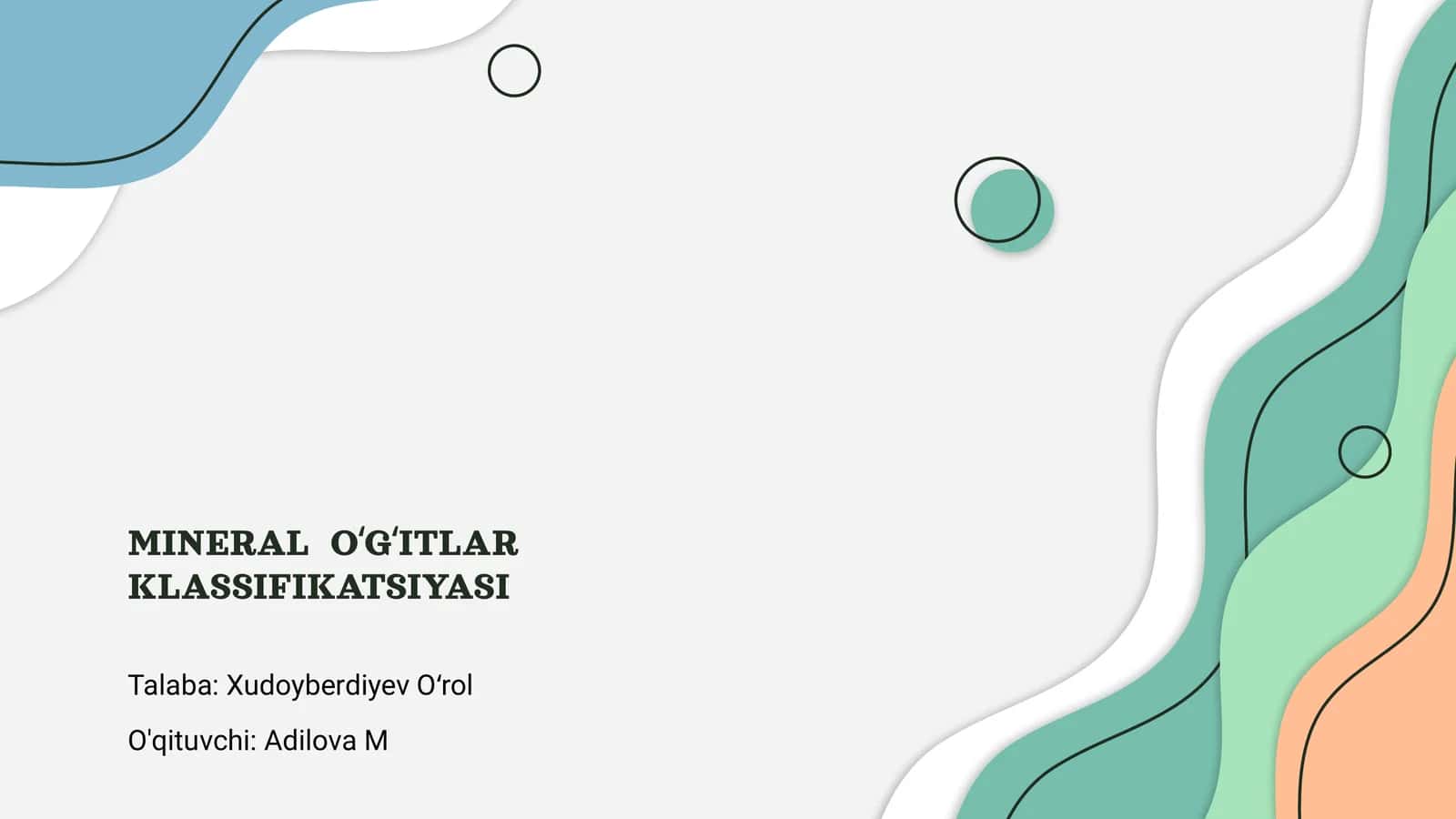 MINERAL O‘G‘ITLAR KLASSIFIKATSIYASI