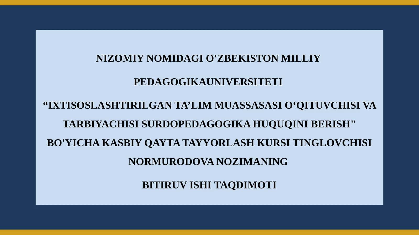 ZAIF ESHITUVCHI BOLALARNI REABILITATSIYA QILISHDA O'QITISH USULLARI