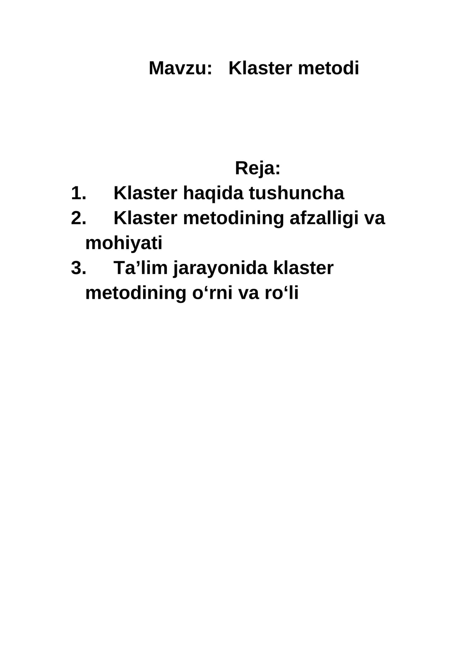 Klaster metodi