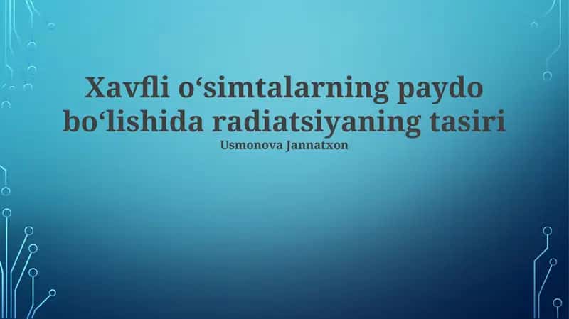 Radiatsiyaning tasiri