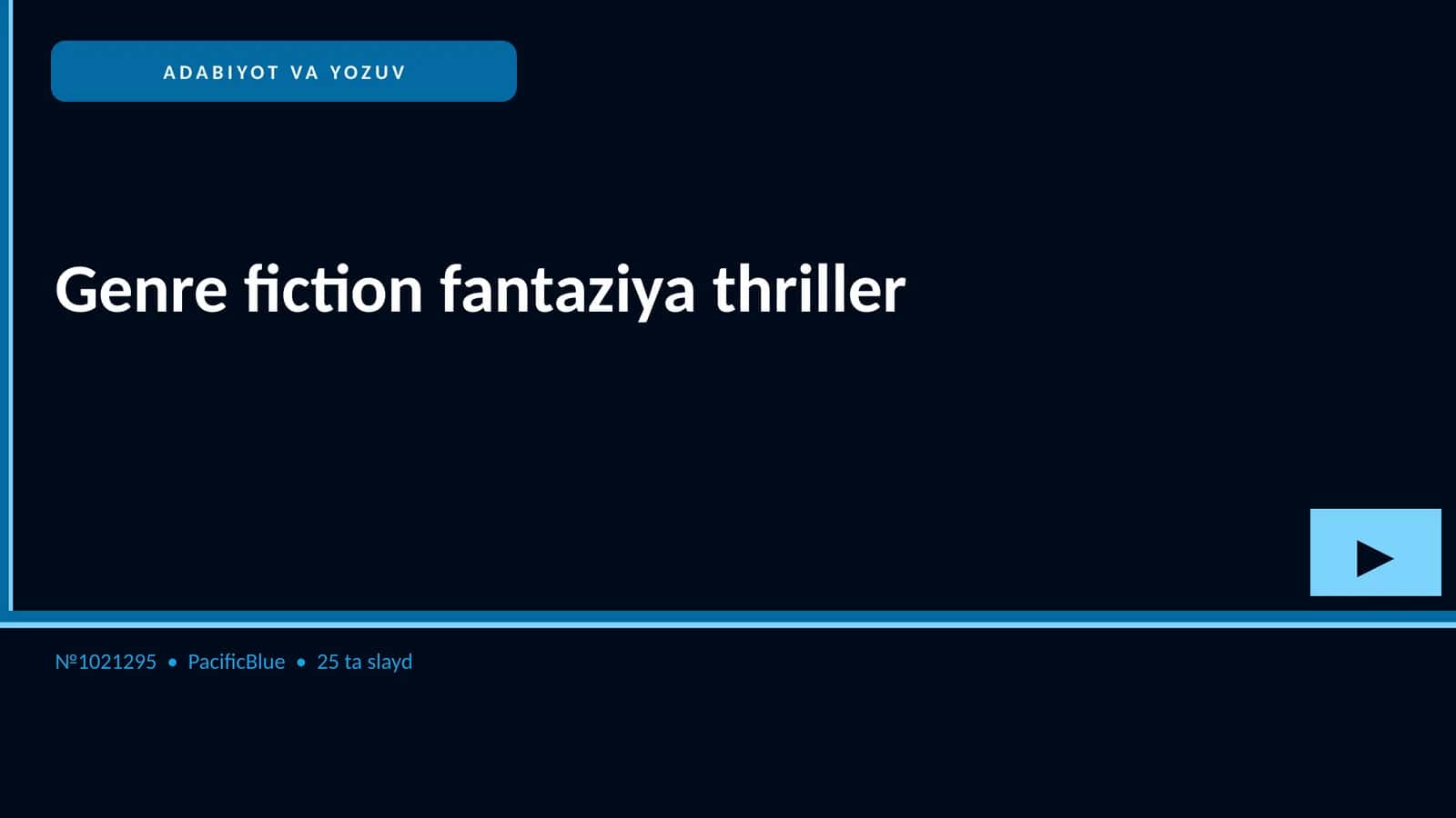 Genre fiction fantaziya thriller