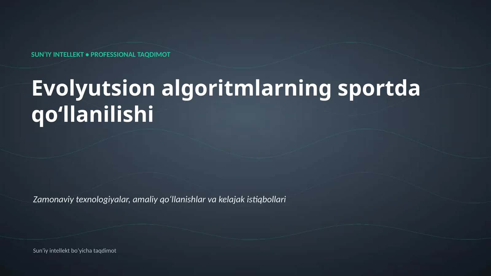 Evolyutsion algoritmlarning sportda qoʻllanilishi