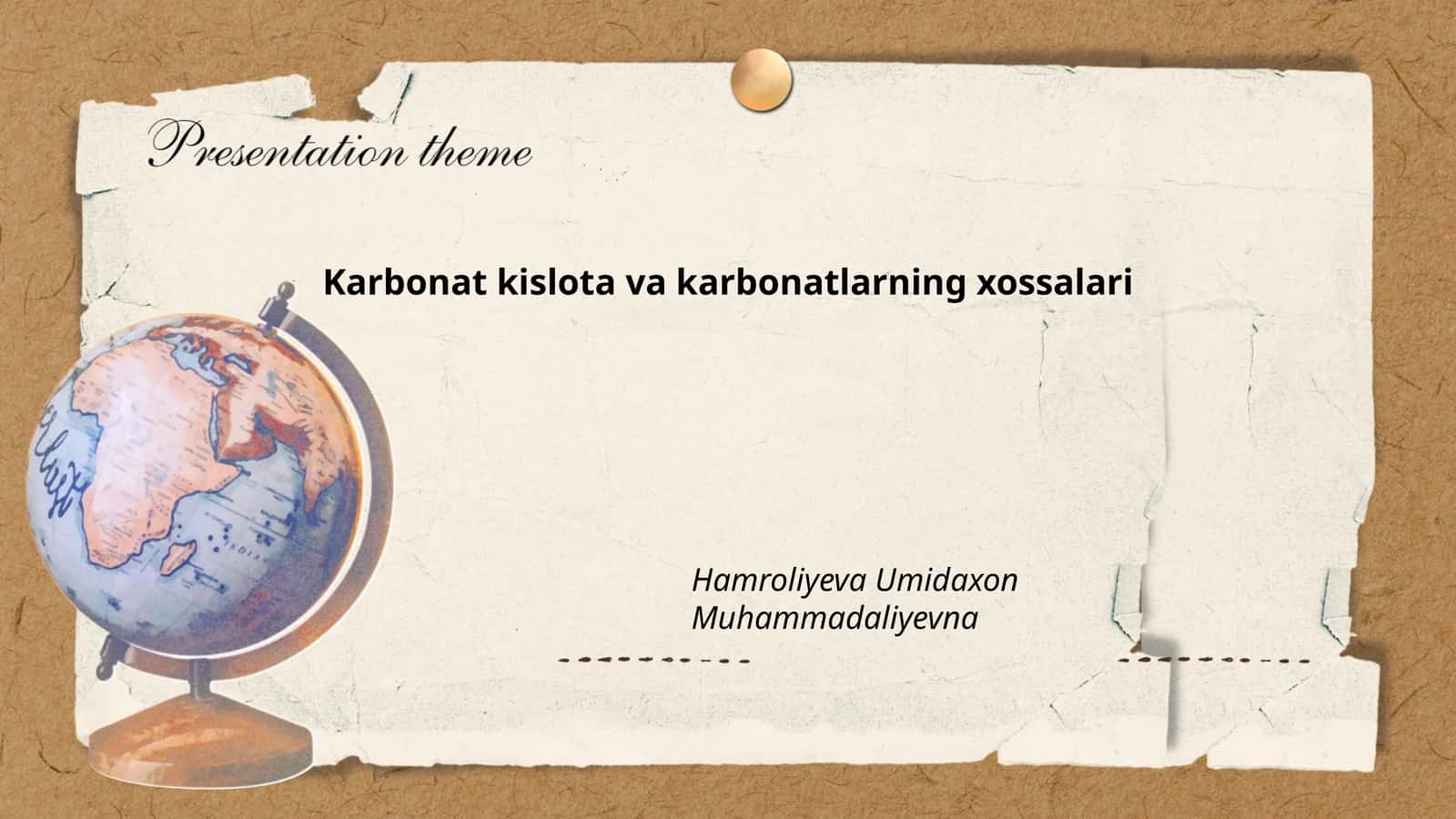 Karbonat kislota va karbonatlarning xossalari