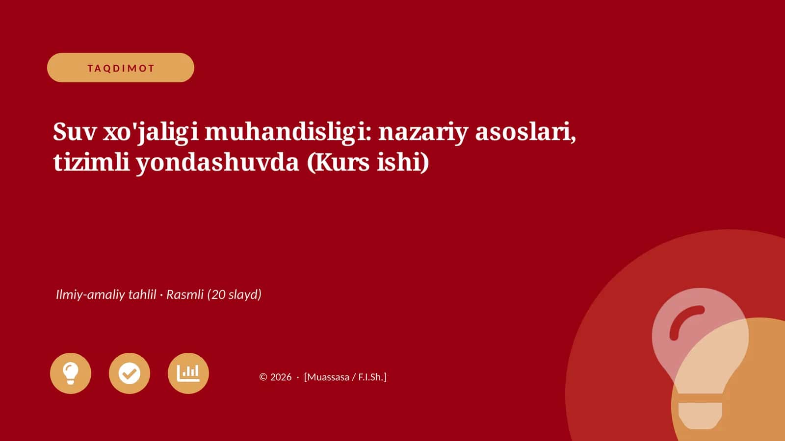 Suv xo'jaligi muhandisligi: nazariy asoslari, tizimli yondashuvda (Kurs ishi)
