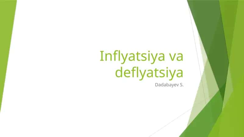 inflatsiya va deflyatsiya
