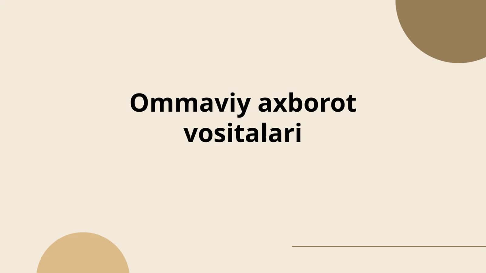 Ommaviy axborot vositalari