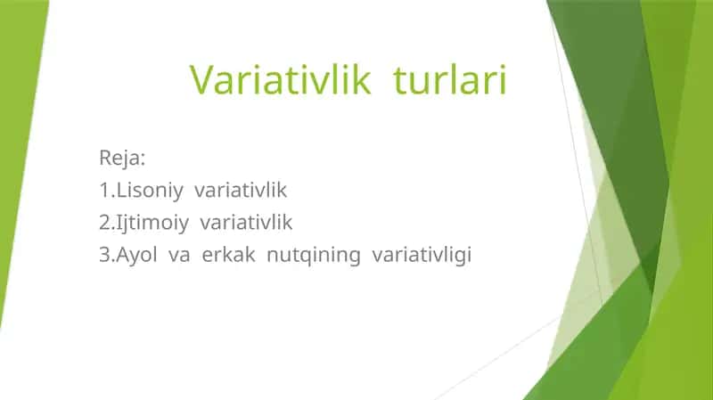 Variativlik turlari