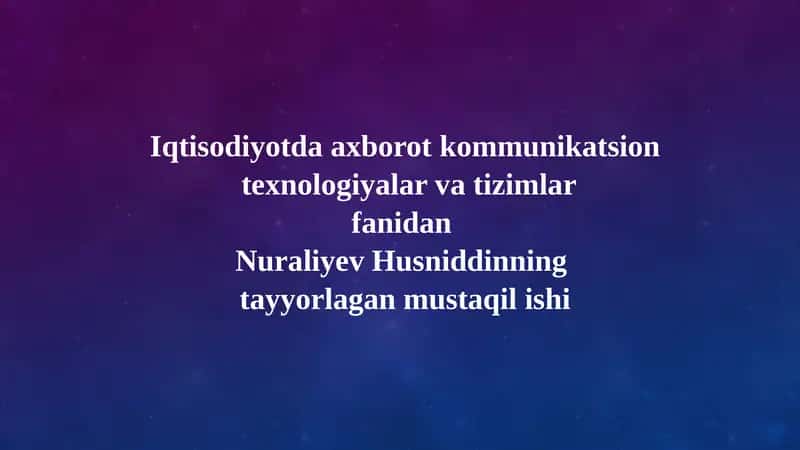 Axborot Texnologiyalarining Infratuzilmasi: Zamonaviy Asos va Kelajak