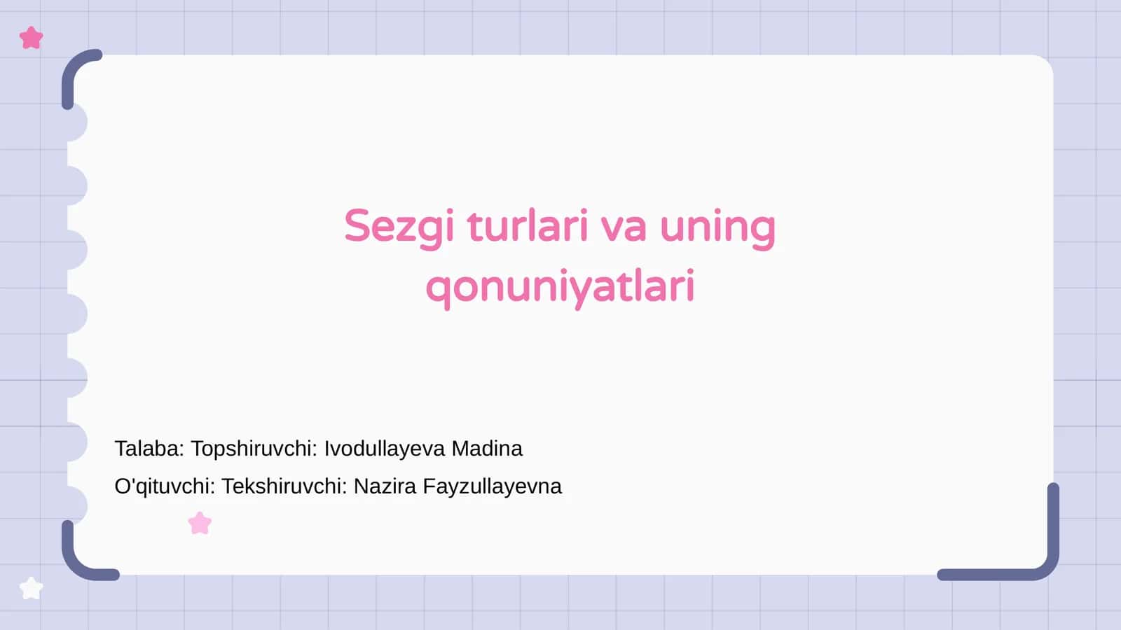 Sezgi turlari va uning qonuniyatlari