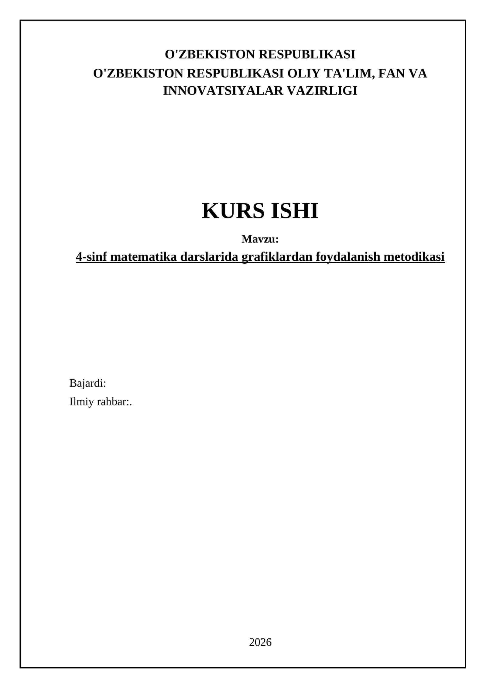 4-sinf matematika darslarida grafiklardan foydalanish metodikasi