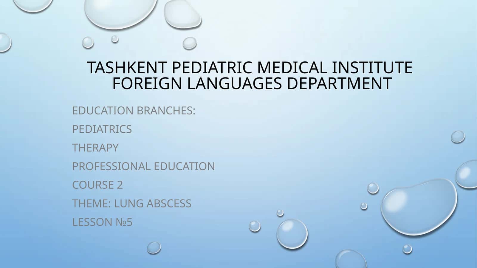 Course 2: Lung Abscess