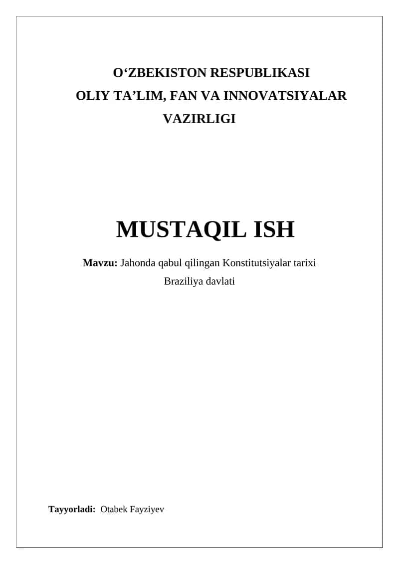 Jahonda qabul qilingan Konstitutsiyalar tarixi