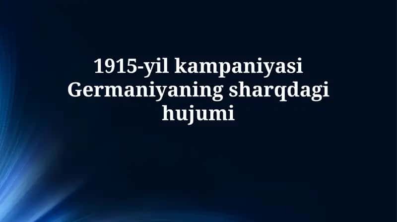 Strategik vaziyat va Germaniyaning maqsadlari