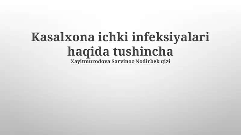 Kasalxona ichki infeksiyalari