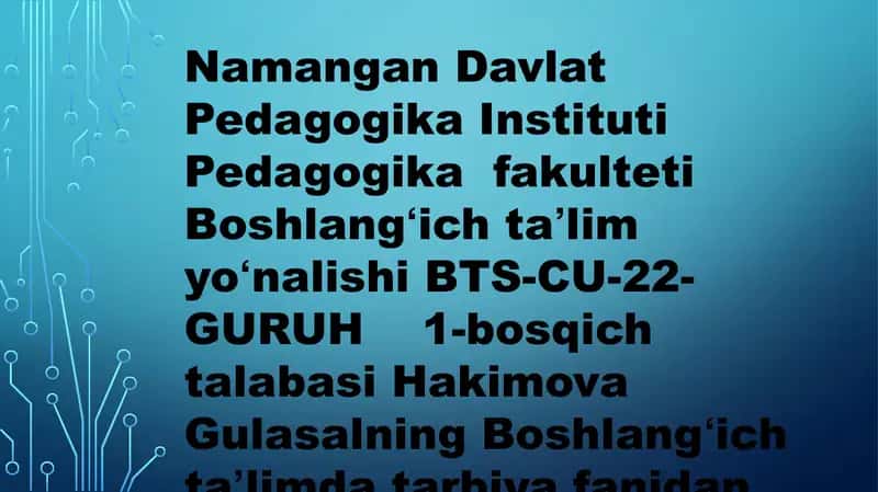 Ota-onalar bilan hamkorlikni yoʻlga qoʻyishning pedagogik-psixologik shart-sharoitlari
