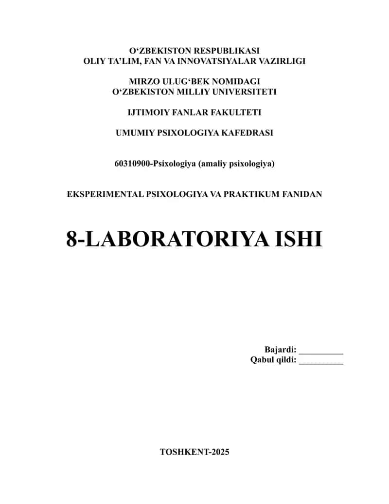 Psixologik testlar to'plami.