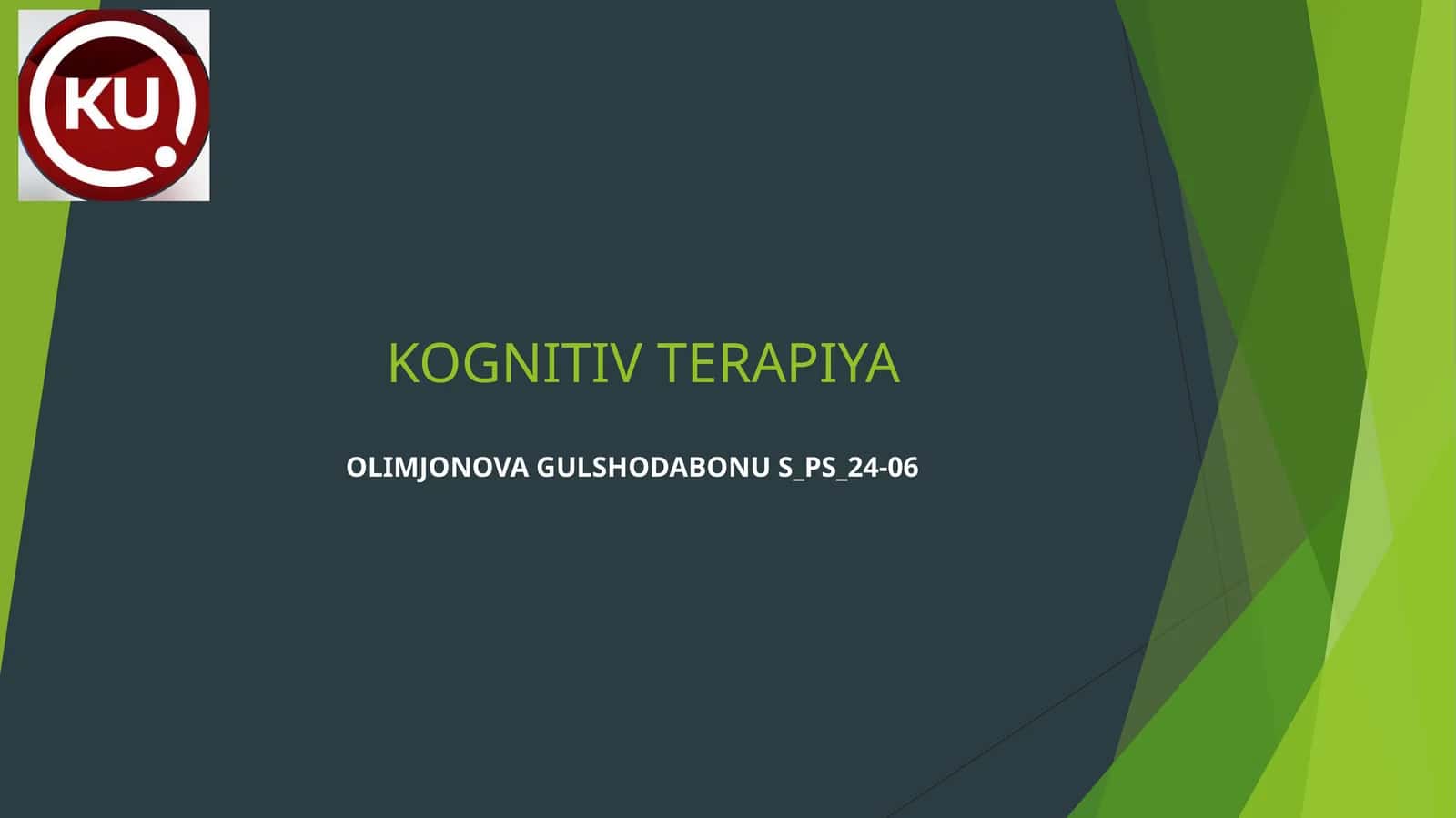 KOGNITIV TERAPIYA