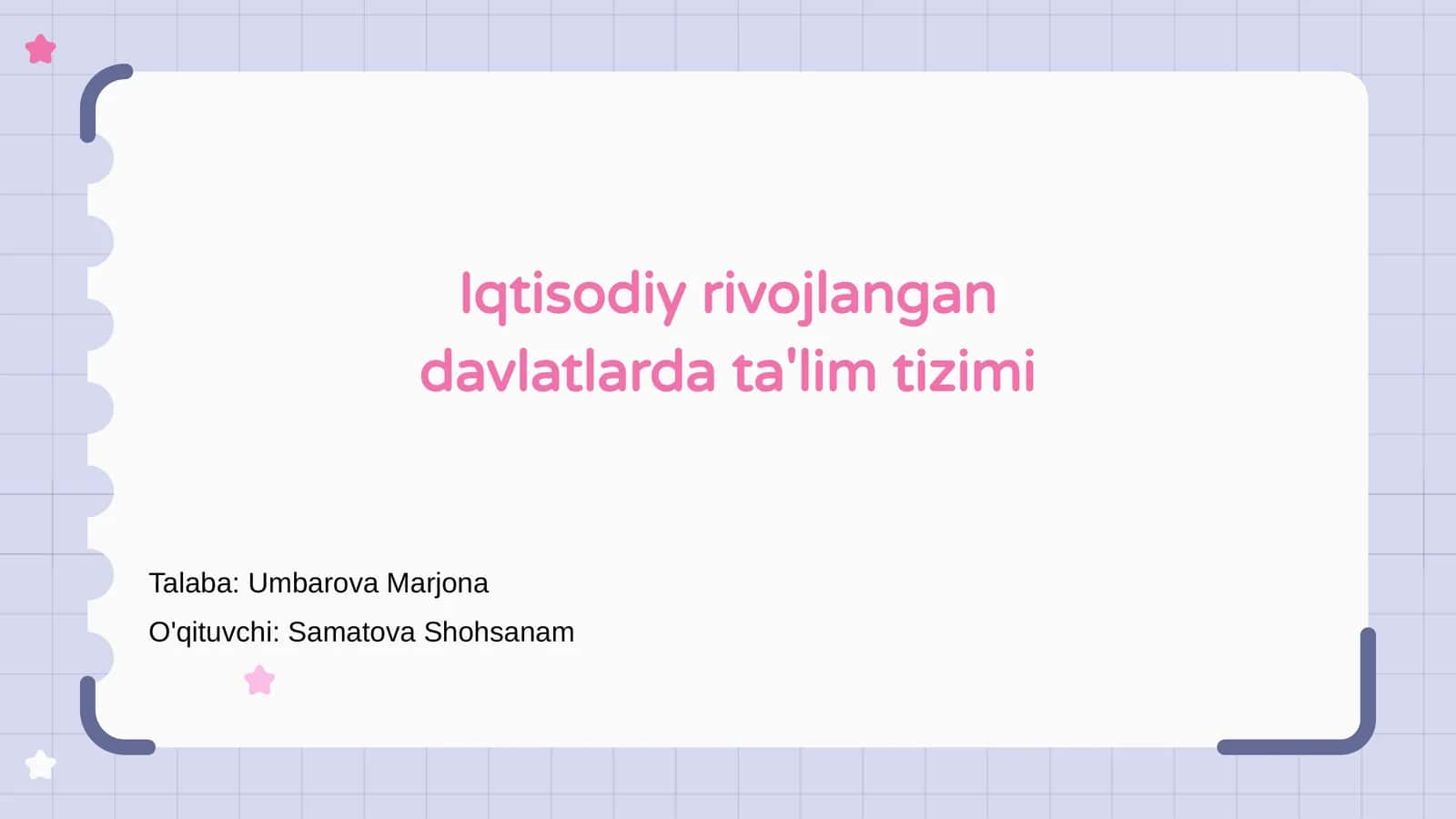 Iqtisodiy Rivojlangan Davlatlarda Ta'lim Tizimi