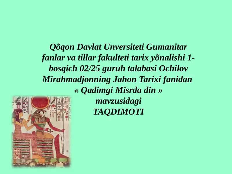 « Qadimgi Misrda din »