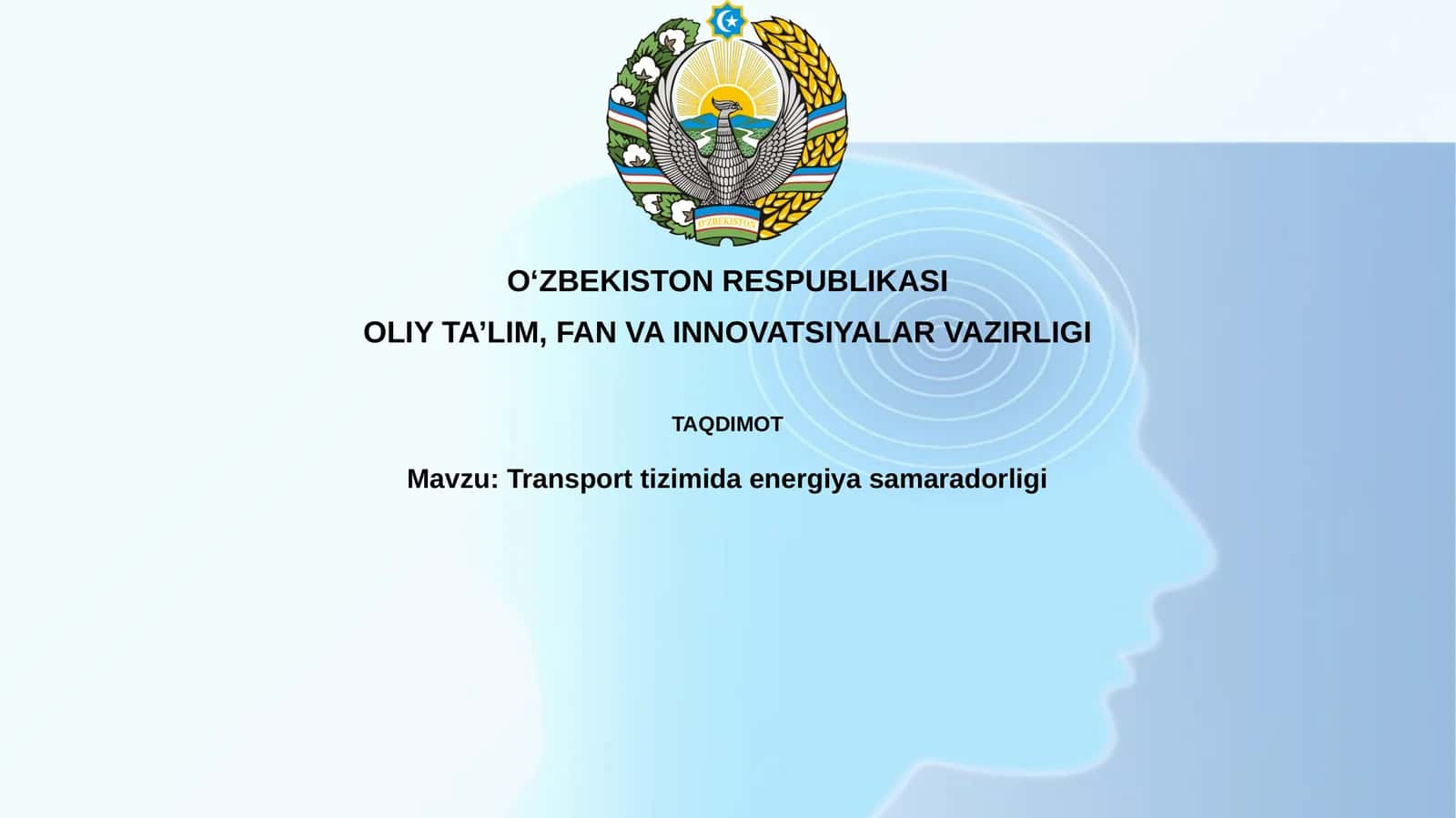 Transport tizimida energiya samaradorligi
