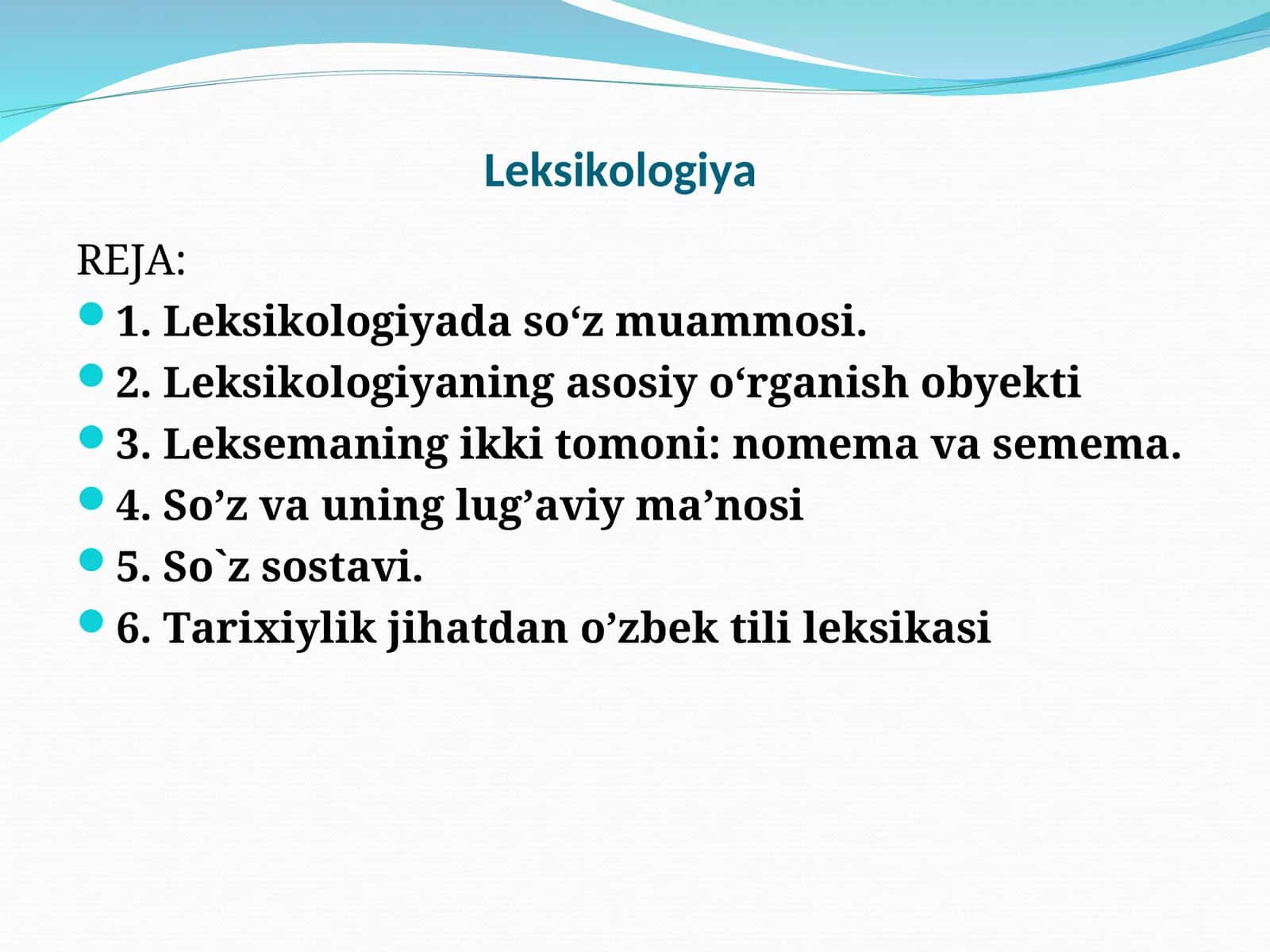Leksikologiya