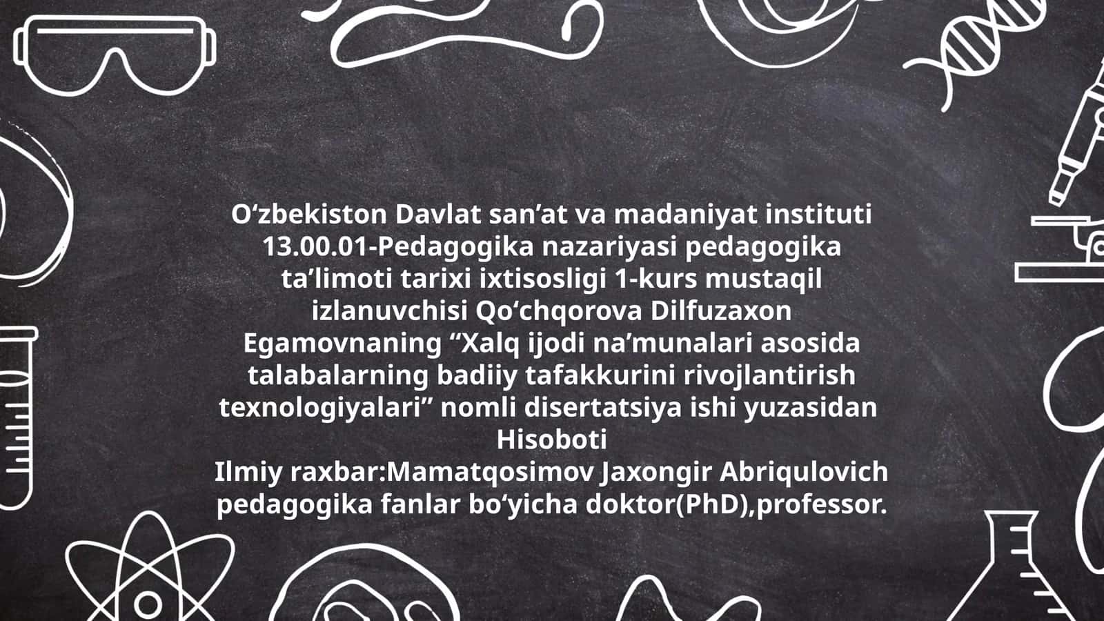 Xalq ijodi na’munalari asosida talabalarning badiiy tafakkurini rivojlantirish texnologiyalari