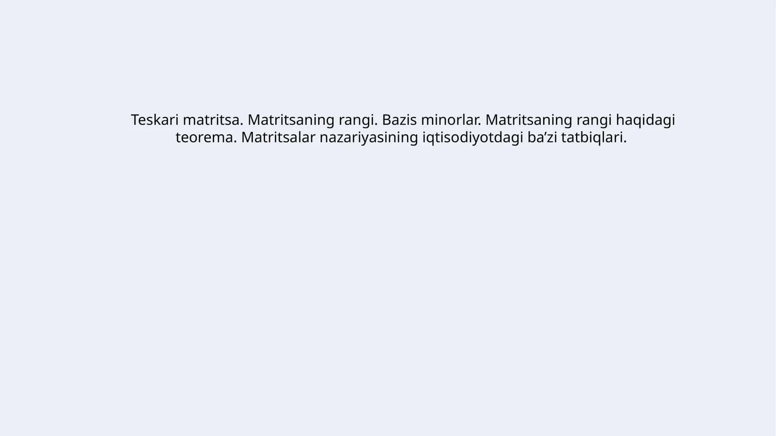 Teskari Matritsa