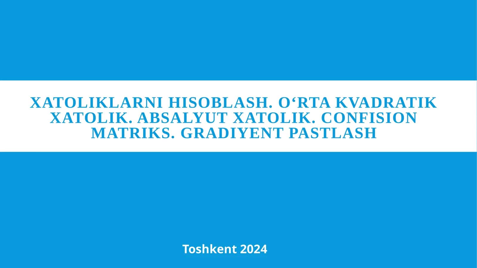 Xatoliklarni hisoblash