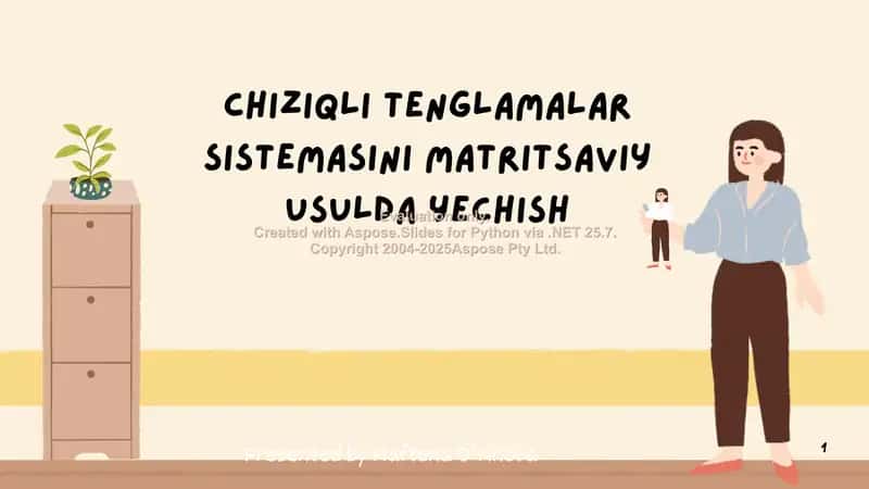 Chiziqli tenglamalar sistemasini matritsaviy usulda yechish