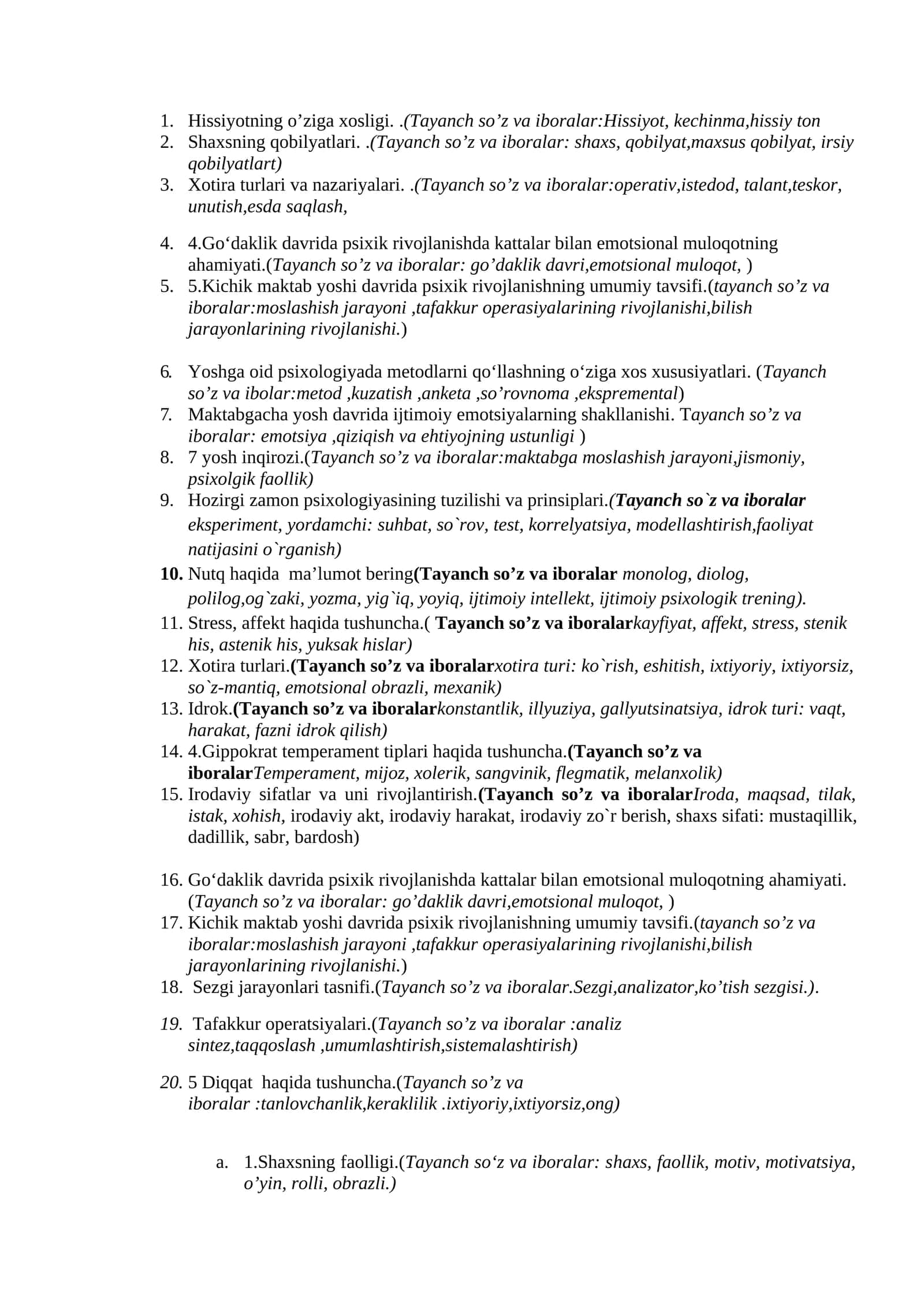 Yoshga oid psixologiyada metodlarni qo‘llashning o‘ziga xos xususiyatlari