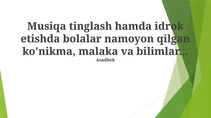 Musiqa Tinglash va Idrok Etish
