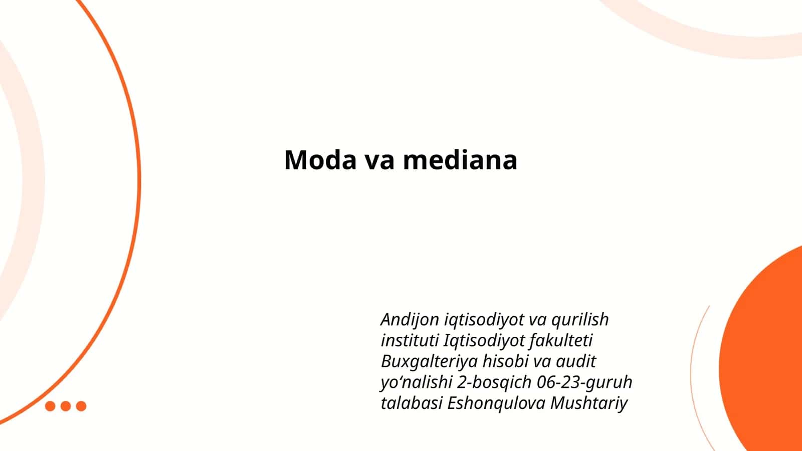 Moda va mediana