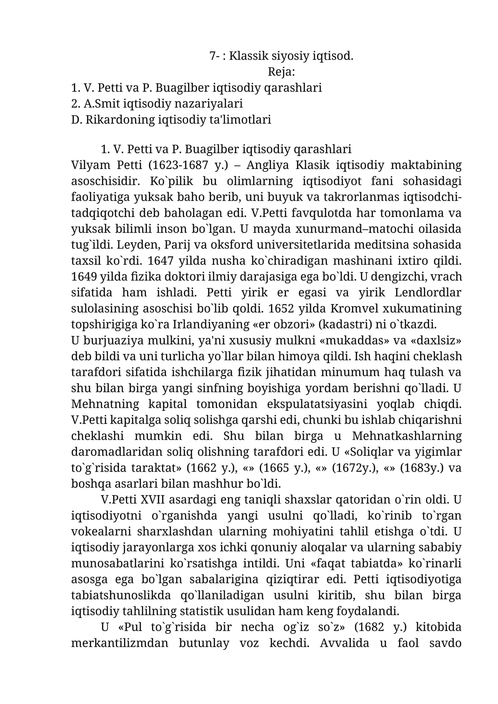 Klassik siyosiy iqtisod